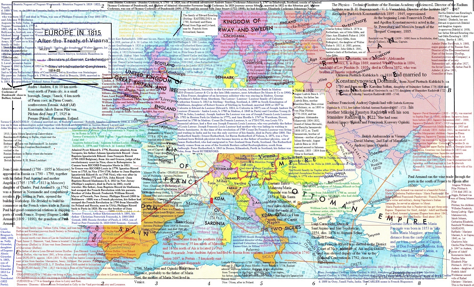 Europe 1789, 1815, 1914, 1917, 1937. Belarusian, Estonian, Polish and Russian genealogical and historical database